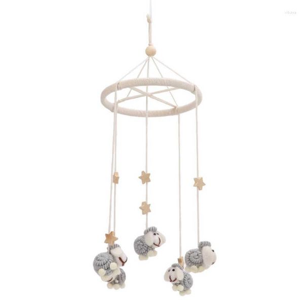 Dekorative Figuren Baby Mobile Rasseln Spielzeug Buchenholz Stern Windspiel Ornament für Heimdekoration Geschenke