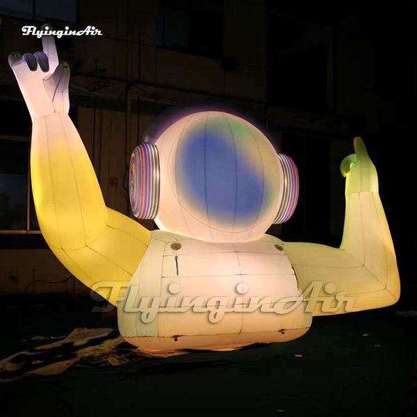 Художественный гигантский осветительный надувный диджейский диджейский модель Полудневный шарик с светодиодом для наушников внутри карнавальной сцены украшения