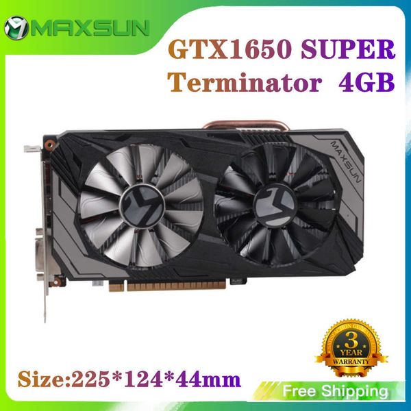 MAXSUN GTX 1650 Super Terminator 4GB DDR6 Cartão gráfico GPU Video Games 12nm 128by para PC Computer completo novo
