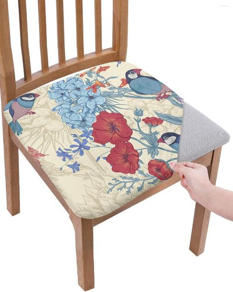 Крышка стулья винтажные цветы птичья бабочка подушка для обеда в обрезки для дома для дома эль -банкет