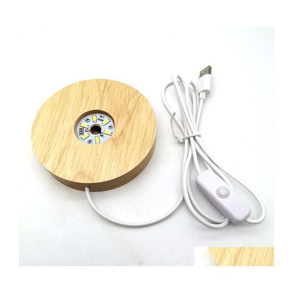 Bolsas de estande de joias bolsas de resina artesanal de resina de madeira LED LED Base Disponit
