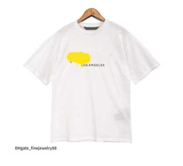 Yaz Tasarımcı Kadın Tişört Erkekleri Palms Angels Tshirt Beyaz Siyah Baskı T-Shirt Giyim Sprey Mektup Kısa Kol Palganel Şehri 016