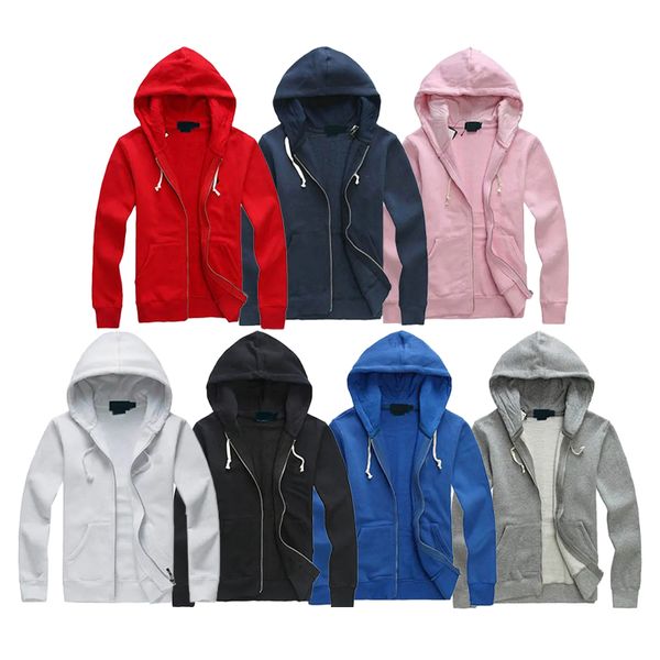 Herren Polos Jacke Stickerei Kapuze Ralphs Lauren Pony Pullover Hoodies Männer Solide Sweatshirts Lässig mit Kapuze Reißverschluss Oberbekleidung Baumwolle Asiatische Größe