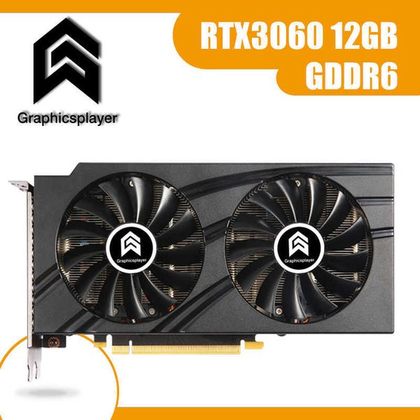 Графическая карта GraphicsPlayer RTX3060 GDDR6 12G 192 -битная компьютерная видеокарта GPU PCI Express X16 4.0 для Nvidia PC Gaming