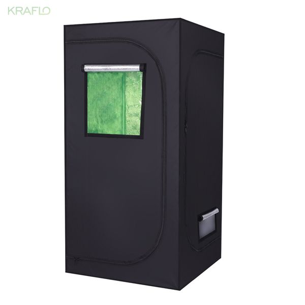 Kraflo Serre 80 * 80 * 160 cm Uso domestico Smontabile Tenda per coltivazione di piante idroponica Scatola per coltivazione agricola 600D con finestra