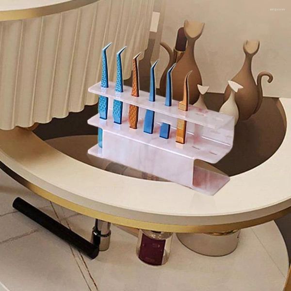 Aufbewahrungsboxen Nail Tattoo Display Stand Modern kann wiederverwendet werden Wiederverwendbare Wimpernverlängerungszubehör Pinzettenhalter für Zuhause