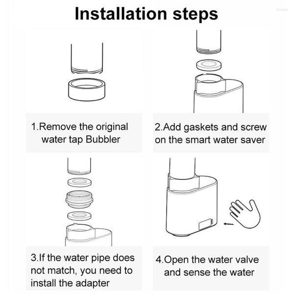 Torneiras de cozinha Bocadas indutivas Babos de lavagem automática Acessório de água de salas de água Torneira Torneira sem toque Casa USB Sensor infravermelho