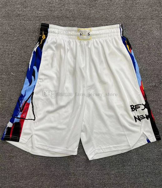 Shorts de basquete impresso Durant Irving Simmons Team Trillest Shorts 2022-23 City Pocket Black White