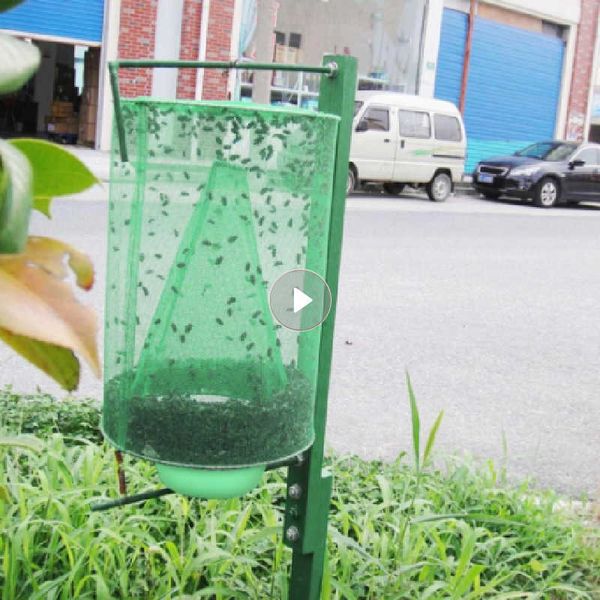 Catcher per il controllo dei parassiti pieghevole appeso mosche per insetti gabbia per insetti rete a rete trappola cattura cattura zanzare per ranch fattoria giardino all'aperto 0129