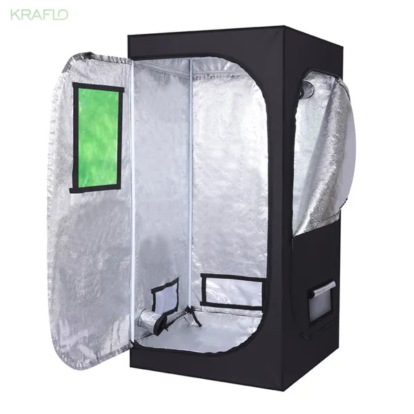 Kraflo Garden Greenhouse Marshydro 600D 80x80x160cm Grow tenda diamante diamante refletivo Mylar Indoor Hydroponics Grow Tent