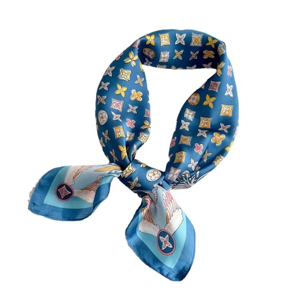 Художественный дизайн с принтом цветов, имитирующий шелковый шарф, повязка на голову для женщин, модная сумка с длинной ручкой, шарфы, Парижская сумка на плечо, багажная лента, повязки на голову 70x70 см, 11 стилей