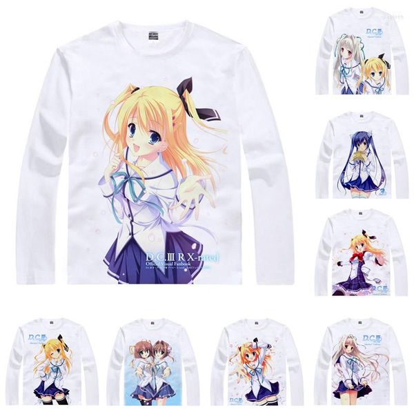 Herren T-Shirts Coolprint Anime Shirt Da Capo III T-Shirts Multi-Style Langarm RICCA MORIZONO Himeno Katsuragi Cosplay Motive Kawaii