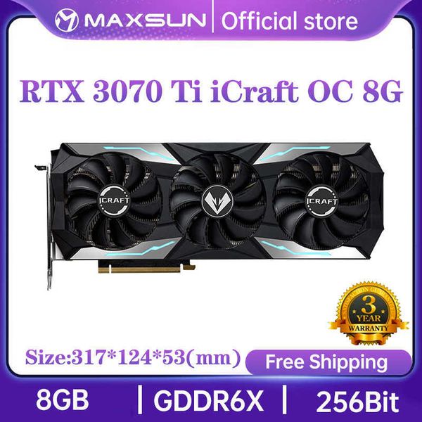 Scheda grafica MAXSUN RTX 3070Ti iCraft OC 8GB GDDR6X GPU NVIDIA Computer PC 256bit PCI Express X16 4.0 RGB Schede video da gioco