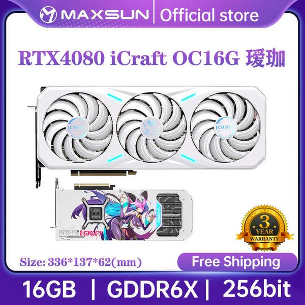 Scheda grafica MAXSUN RTX 4080 iCraft OC 16GB GDDR6X GPU NVIDIA Computer PC 256bit PCI Express X16 4.0 RGB Schede video da gioco Nuovo