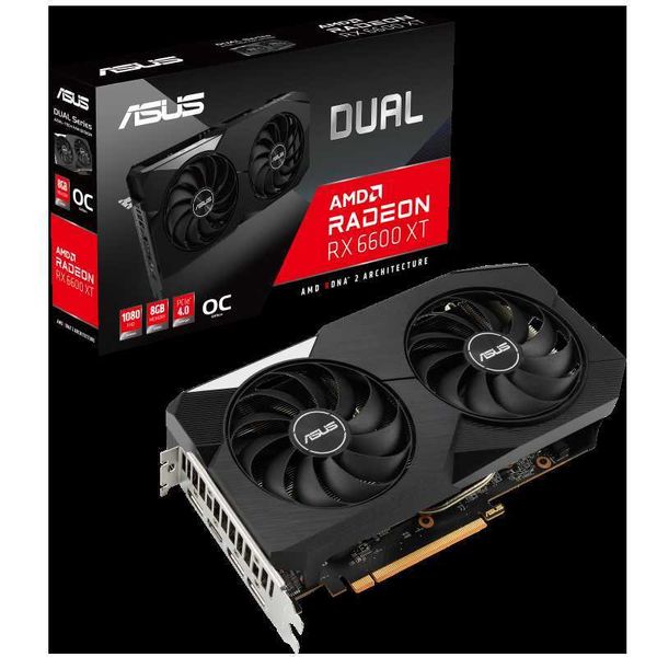 Asus amd Radeon Dual RX 6600 XT 8GB GDDR6 Видеокарты GPU Графическая карта 128-битная 7 нм New O8G