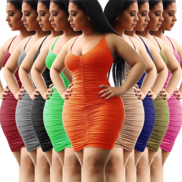 Designer Vestidos sexy Spring Summer Roushoth Women Women Spaghetti Strap Dress Female Female Bodycon Dress Casual Skinny Elegant Skirt Night Club Party Wear 8151