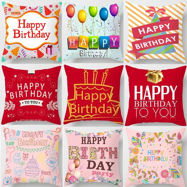 Kissen Happy Birthday Cover Home Office Dekor Schlafzimmer Sofa Auto Cartoon Geschenke