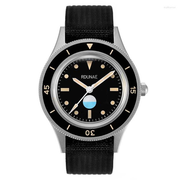 Kol saatleri Rdunae Mens Otomatik Saatler 40mm Lüks Diver Mekanik Kol saati 200m Su Geçirmez C3 Aydınlık NH35 Barracuda Pot Kapağı