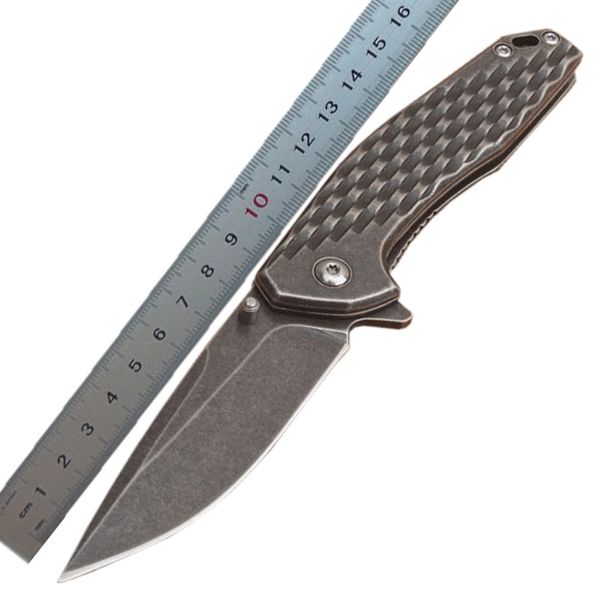 1 Pz KS1353 BW Coltello pieghevole Flipper assistito 8Cr13Mov Lama per lavaggio in pietra nera Maniglia in acciaio inossidabile Coltelli per cartelle tascabili EDC esterni con scatola al minuto