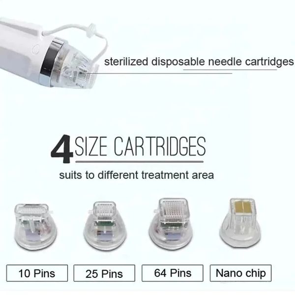 Acessórios peças cartuchos de microaneedle de RF fracionários Gold Radio Frequency Micro A agulhas de trabalho Microneedling Dicas para venda 10/25/64/nano pinos