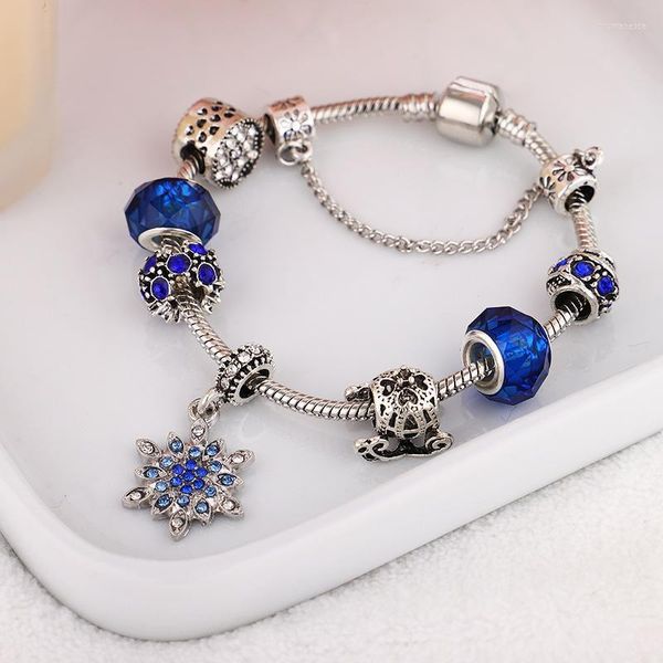 Bangle Blue Star Bracelete de diamante Feminina Conto de Fairia de Fada de Vidro de Vidro de Vidro de Vidro do Dia dos Namorados Jóias TRUM22