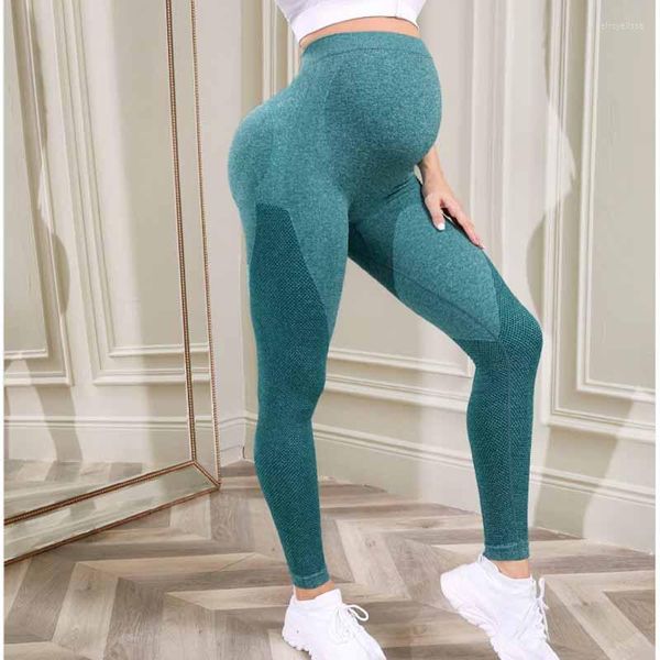 Aktive Hosen Fanshion Leggings für schwangere Frauen elastische hohe Taille Yoga Schwangerschaft Sportkleidung Mutterschaft Fitness Hose Skinny