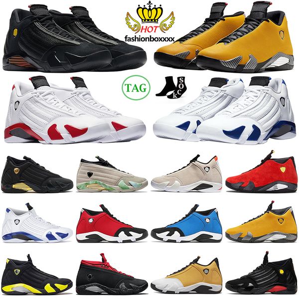 Light Ginger 14 14s Homens Sapatos de Basquete Jumpman Ginásio Azul Batom Vermelho Ouro Desafio Último Tiro Fortune Hyper Royal Candy Cane Mens Treinadores Esportes Sapatilhas T7