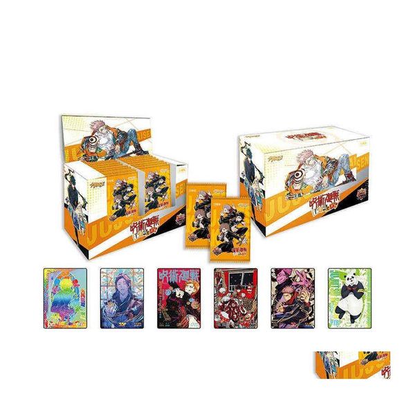 Jogos de cartas Jujutsu Kaisen Playing Cards Board Children Chill Christmas Greet Game Table Christma Toys Hobby Collectibles Drop del Dh8db