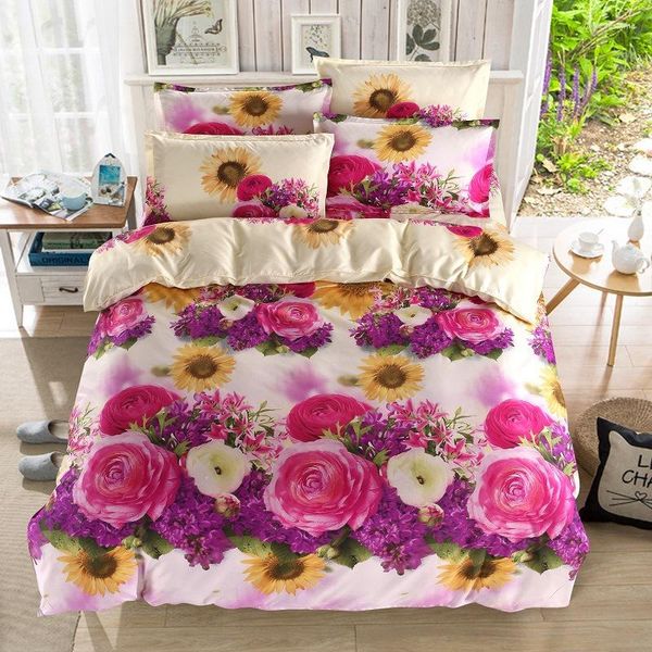 Set di biancheria da letto all'ingrosso lusso di alta qualità morbido confortevole 3d jacquard king size regalo di nozze 1 biancheria da letto piatta 2 trapunta copricuscino 15