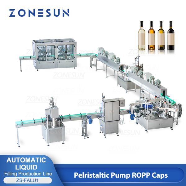 ZONESUN Macchina confezionatrice personalizzata Linea di produzione Bottiglia di olio d'oliva liquido Pasta Riempimento Tappatura Etichettatrice Soluzione di imballaggio ZS-FALU1