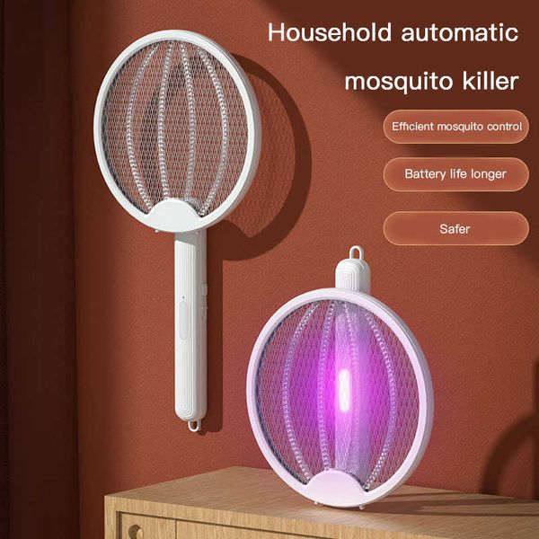 Pest Control Summer Fly Bug Zapper Racket 2 in 1 Outdoor Indoor Killer Lamp Ricaricabile Intelligent Mosquito Swatter 0129