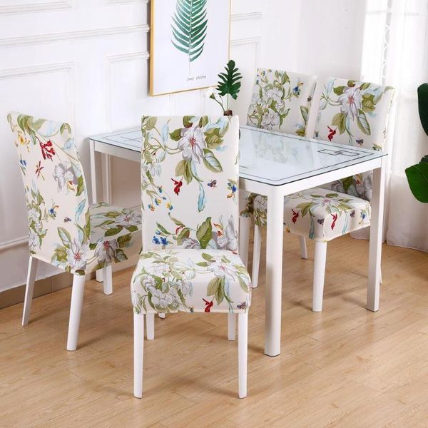 Coperture per sedie Cover elastico universale ristorante set di fiori classici scrivania decorazioni per la casa a prova di polvere sala da pranzo