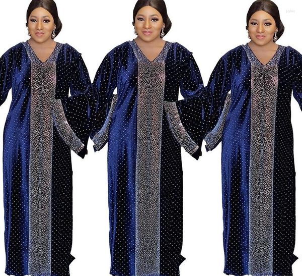 Ethnische Kleidung Afrikanische Kleider für Frauen Design Dashiki Kleid Seide Perlen Abaya Bandage Maxi Bazin Vintage Robe Kleider Afrika Sexy Lady