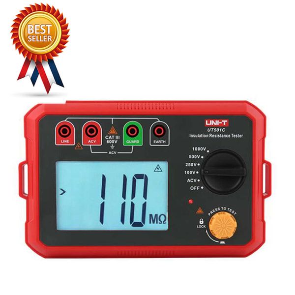 UNI-T UT501C UT502C Isolationswiderstandstester/Digitales Megohmmeter Ommeter Megometer Bodenmessgerät Hintergrundbeleuchtung Auto Range