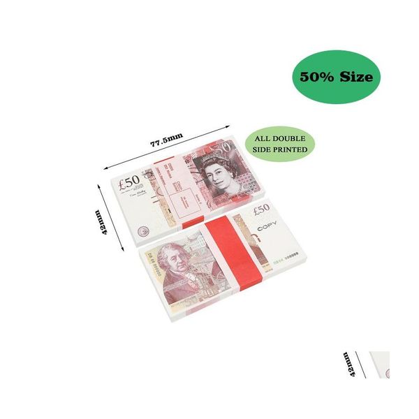 Funny Toys Toy Toy Papel Impresso Money UK Pounds GBP britânico 10 20 50 Comemorativo para crianças presentes de Natal ou entrega de filme Drop Daturg Dhkej