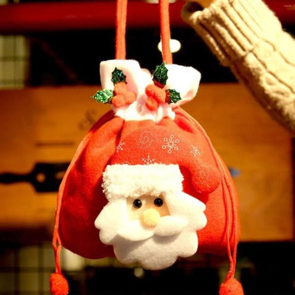 Decorações de Natal 1pc 2023 Santa Sack crianças presentes de Natal Candy Buraced Bag Claus Requintado Meking W6Z9