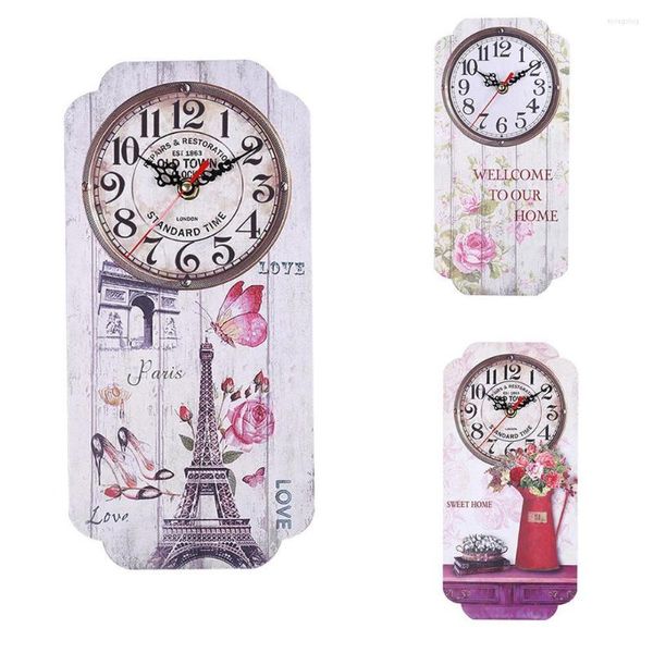 Relógios de parede retro retângulo Big Ben Pattern Clock Room Home Bar Hanging Decor