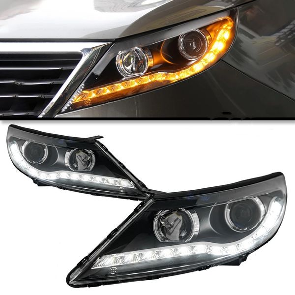 Head Light LED Stil Değiştirme Kia Sportage için Drl Gündüz Işıkları 201-2014 Turn Sinyal Farları