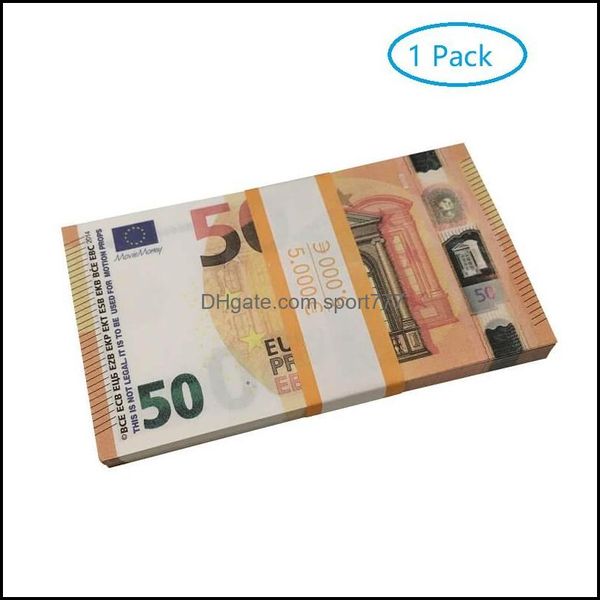 Partyspiele Basteln Papier Gedruckt Geld Spielzeug USA 1 5 10 20 50 100 Dollar Euro Movie Prop Banknote für Kinder Weihnachtsgeschenke oder Video DhgjtNM1G