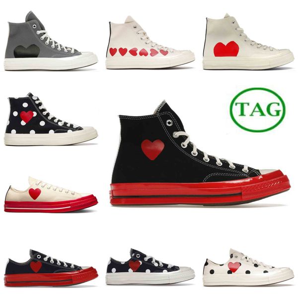 Designer Scarpe casual Canvas Sneaker 2 Stili Scarpe da ginnastica Donna Uomo Scarpe Moda Sneakers Versatile Cuore Sport Sneaker di alta qualità Polka Nero Amanti comodi