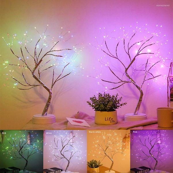 Lampade da tavolo 108 LED da tavolo Bonsai Tree Light interruttore tattile impermeabile ramo di filo di rame per lampada da tavolo decorazione di nozze per feste