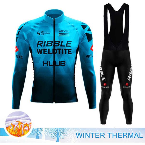 New Huub Winter Fleece Pro Jersey Sets Mountian Bicycle Olde Wear Ropa Ciclismo Racing Bike Clothing Set Set Z230130