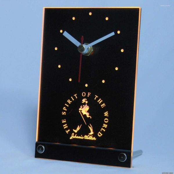 Orologi da parete Tnc0125 Orologio da tavolo da tavolo a LED 3D Johnnie Walker