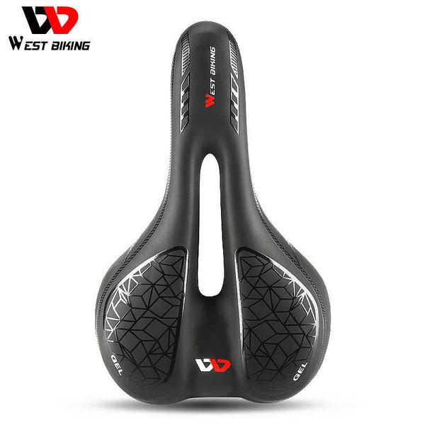 S West Bicking Gel Soft MTB Confortável Absorção de Mountain Bike Saddle Non Slip PU couro Sile Sile Seat Men 0130