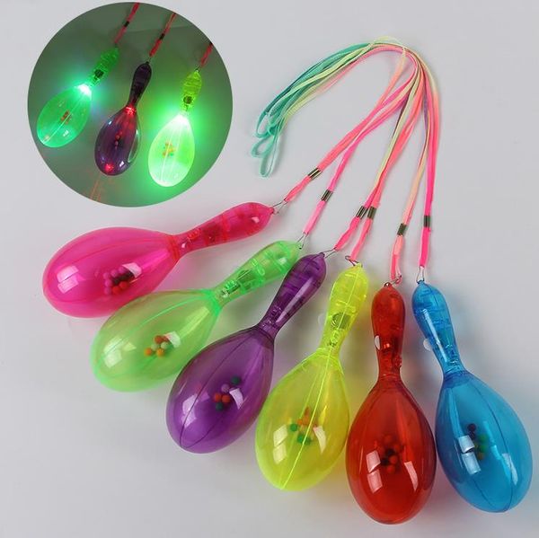 Decorazione del partito LED lampeggiante Maracas illumina Neon Beach Hula Party Maracas Bar per adulti KTV Cheer Props Glow Party Supplies SN5082