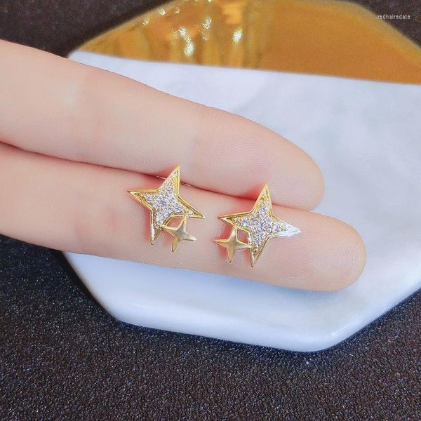 Stud Küpe 14k Altın Dolu Elmas Takı Küpe Kadınlar için Diwenfu Aros Mujer Oreja Jewellry Orecchini Garnet kızlar