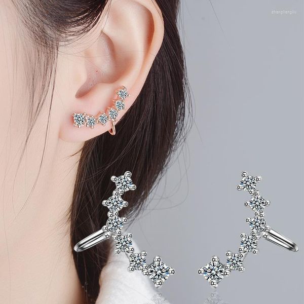 Backs Ohrringe aus 925er-Sterlingsilber, kleine Ohrmanschette zum Anklipsen für Damen, nicht durchbohrt, geometrische C-förmige Ohrmanschette mit Zirkon
