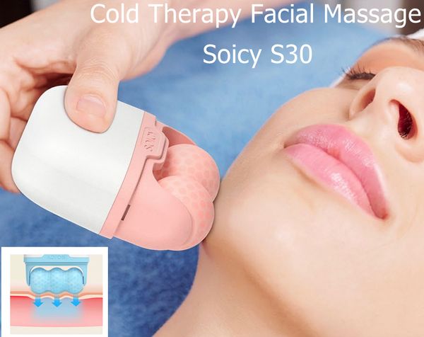 Neue Version 2-in-1-Gesichts-Eisroller, Hautpflegegerät Soicy s30 für Gesichts- und Ganzkörpermassage, Augenroller und Eis-Gesichtsroller für geschwollene Augen, verkleinern die Poren und straffen
