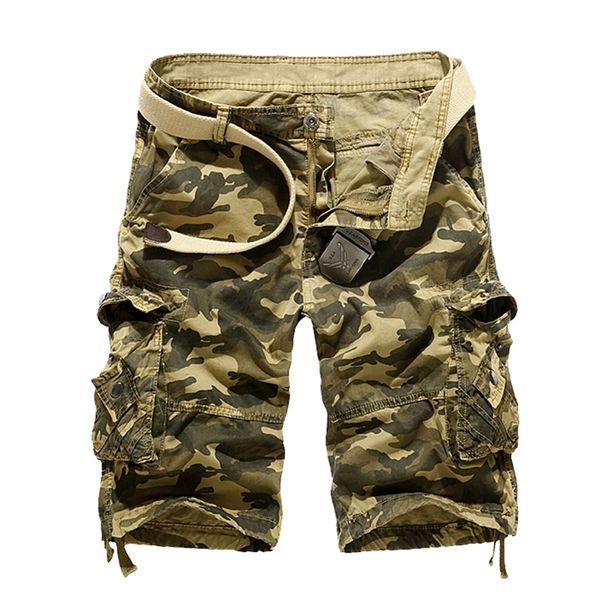 Männer Shorts Camouflage Lose Cargo Männer Sommer Military Camo Kurze Hosen Homme UNS größe 230130