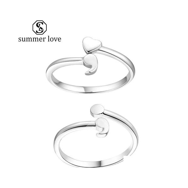 Bandringe Edelstahl Semikolon Ring Semi Colon Herz Selbstmord Depression Bewusstsein Frauen Mädchen Inspiration Schmuck Geschenke Fit Dro DHR9V